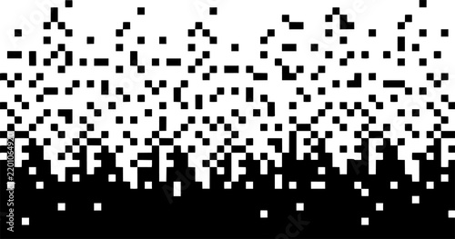 Black and white pixelated halftone gradient texture background with pixel textur