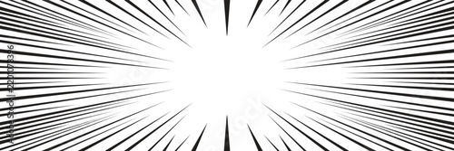 Dynamic Black Speed Lines Burst Background, Radial Motion Streaks and Comic Explosion Effect for Action, Energy, Manga, Banner and Graphic Design