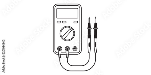 Tapety artystyczne Digital multimeter with test probes