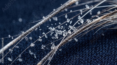 Microscopic view of animal dander and fur causing allergic reactions