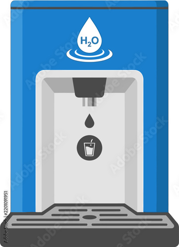 Blue water dispenser vector illustration isolated on white background