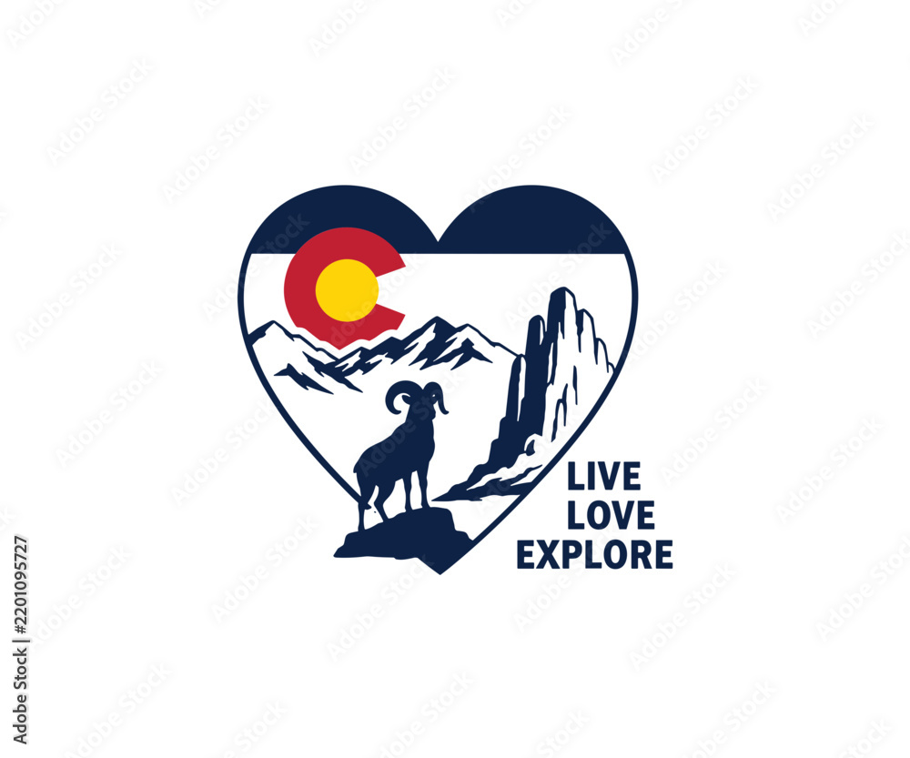 Fototapeta premium Live Love Explore Colorado SVG