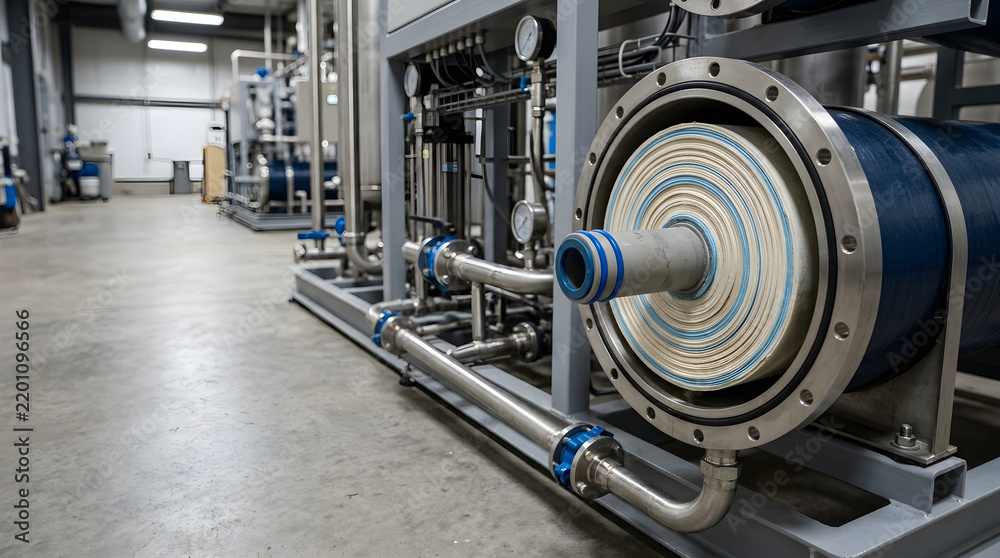 Obraz premium Membrane In Industrial Pressure Setting View