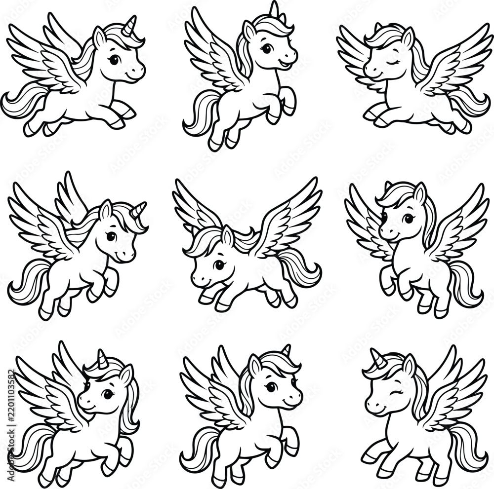 Obraz premium set of 9 horse baby