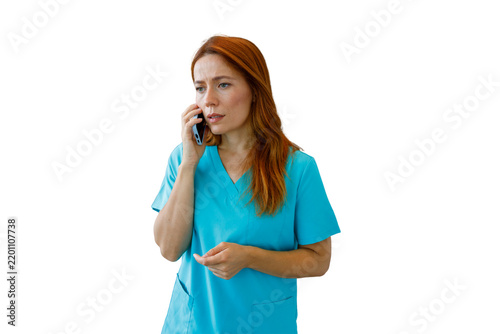 Nurse having worried phone call about medical concern