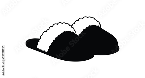 Slippers vector icon silhouette featuring comfortable home