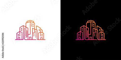 Modern Cityscape Logo Design With Gradient Colors