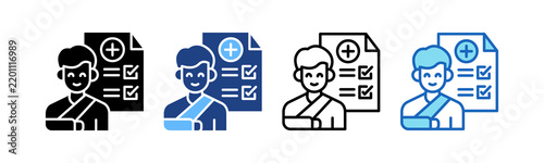 Patient Guidance With Medical Checklist multiple icon