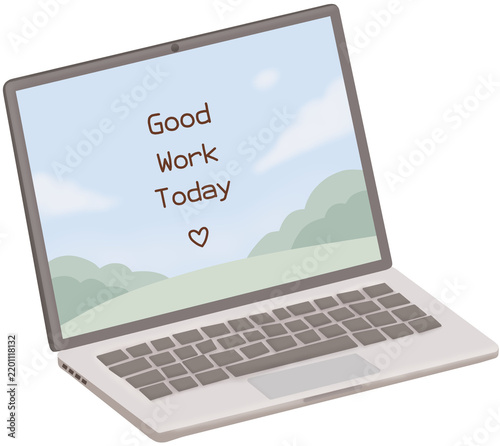 laptop on the screen