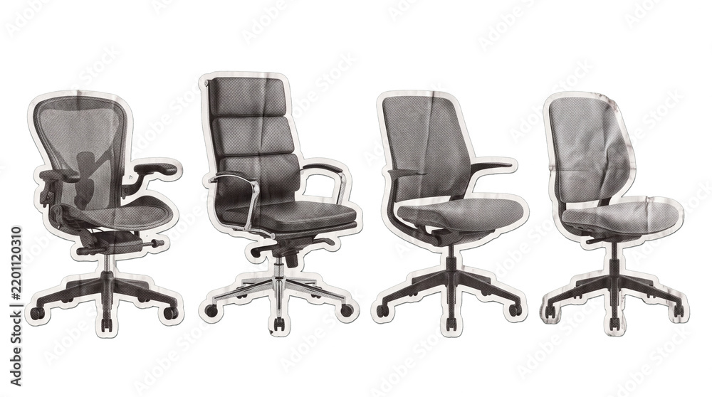 Obraz premium office chair , newspaper collage cutout set PNG
