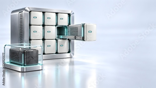 Modular storage system replacing damaged hardware unit