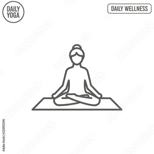 Woman in Lotus Position Meditating Calmly.