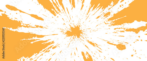 Vibrant yellow ink splash explosion on a clean white background