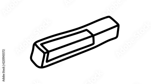 Hand drawn pencil eraser line art icon