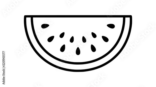 Simple watermelon slice outline vector icon