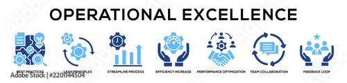 Glyphcolor - Operational Excellence web banner icon vector illustration concept