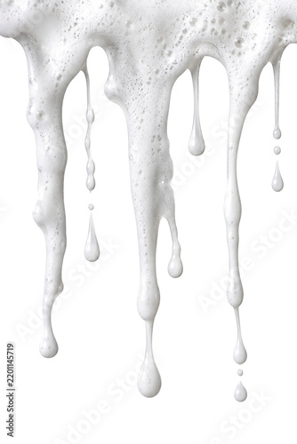dripping white foam