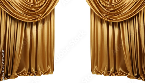 golden stage curtain satin drape