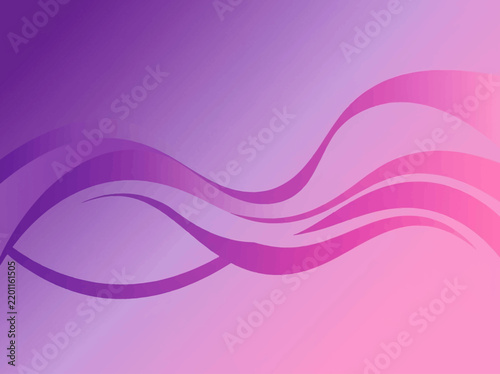 Abstract Pink and Purple Flowing Curved Ribbon Waves Background