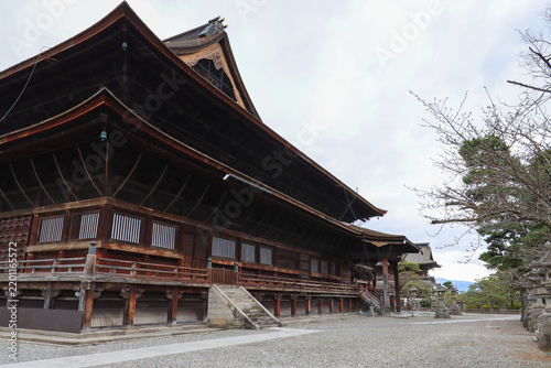 Zenko-ji Temple Main Hall displaying centuries-old Japanese craftsmanship and religious heritage in Nagano, Japan