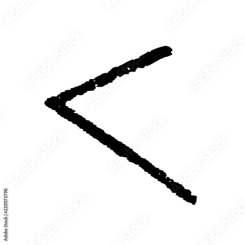 Fotografía Angle, geometric figure formed by two rays meeting at a common point, shown in a