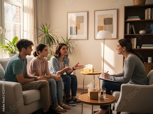Family Therapy Session with Teenagers