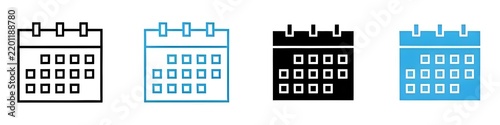 Table Calendar Icon Showcasing Organizational and Planning Tools. Thin line customizable illustration. Contour symbol. Vector isolated outline drawing. Editable stroke