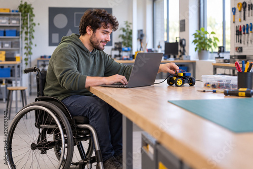 Wheelchair using student programming educational robot in makerspace