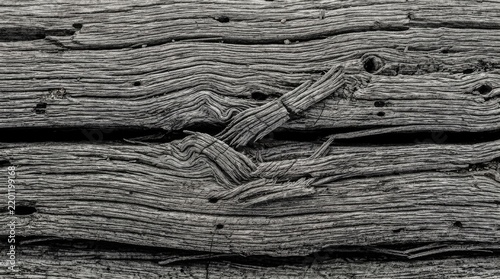 Textured weathered wood background in black and white