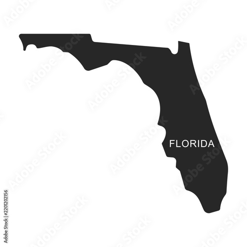 Florida State Map Vector Silhouette