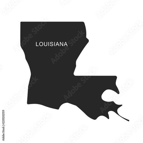 Louisiana State Map Vector Silhouette