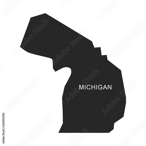 Michigan State Map Vector Silhouette
