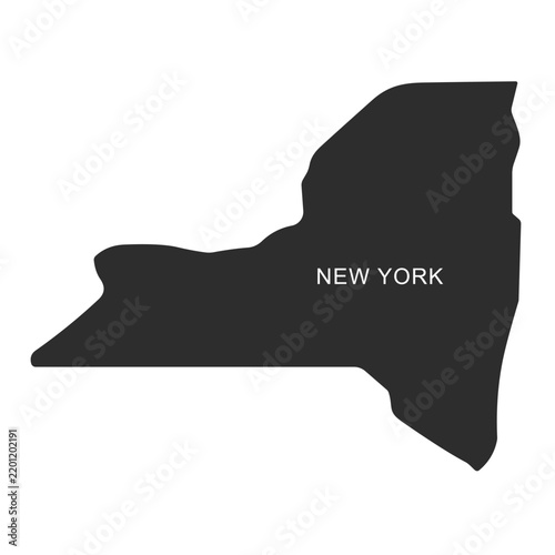 New York State Map Vector Silhouette