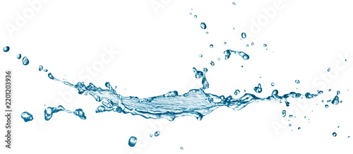 Flowing water splash isolated