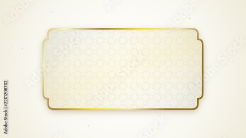 Golden cartouche frame slides across changing backgrounds of white and black sliding transition reveal geometric minimal
