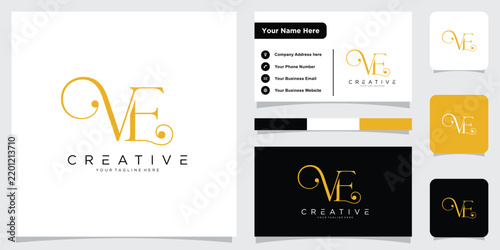 Vektor Logo VE or EV Letter Modern