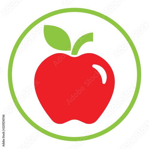 apple fruit fresh food icon vector
