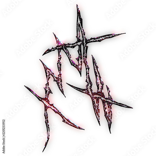 Gothic Sigil Chrome Vibrant and Dark Highlight