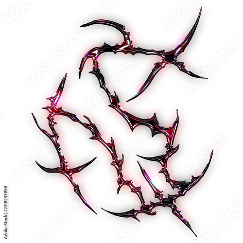 Gothic Sigil Chrome Vibrant and Dark Highlight