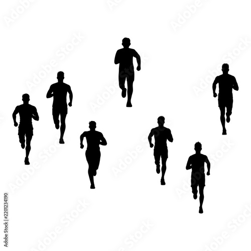 Silhouette of a running man, front view