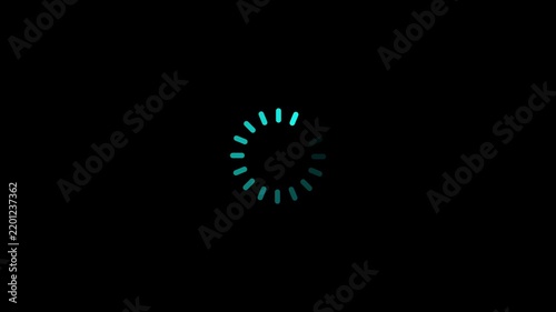 Moving progress loading circle bar. Abstract animation.