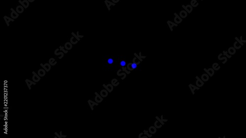 Three Dot Looping Loading Animation on Black Background .