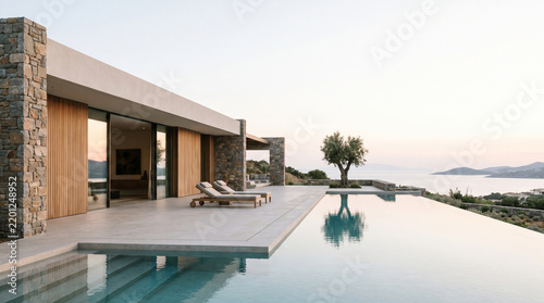 Modern Luxury Villa Exterior with Minimalist Architectural Design