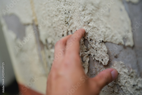 old texture wall exfoliated paint 
