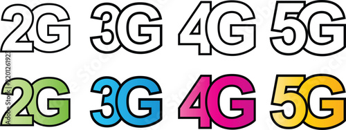Obraz na płótnie Mobile Network Generation Technology Typography Collection