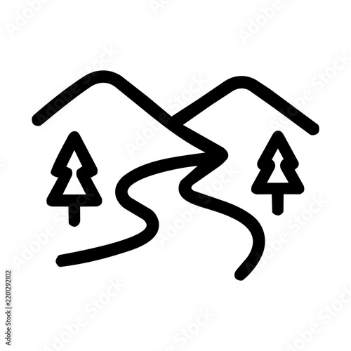 mountain landscape icon simple outline