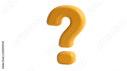 Glossy orange 3D question mark symbol with rounded edges