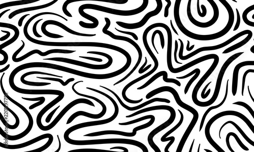 Fun line doodle seamless pattern. Creative minimalist style art background for children or trendy design with basic shapes. vector illustration.