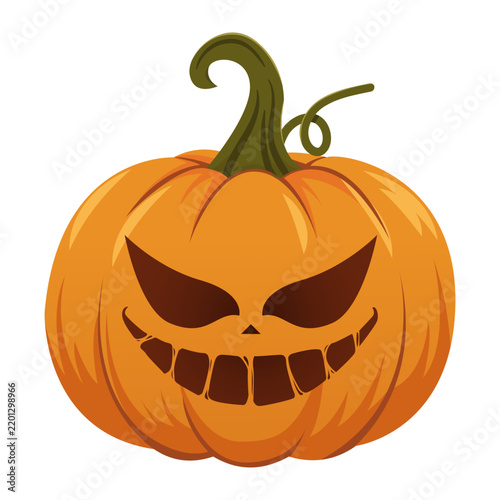 Spooky jack o lantern illustration on transparent background