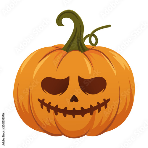 Spooky jack o lantern illustration on transparent background